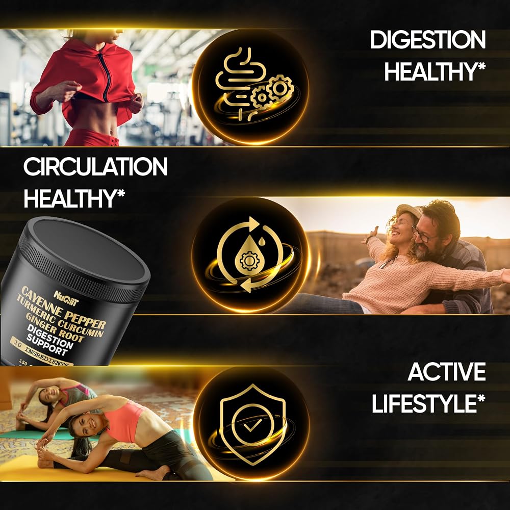 NUQIIT Cayenne Pepper Capsules with Turmeric & Ginger - 150 Capsules - image 4