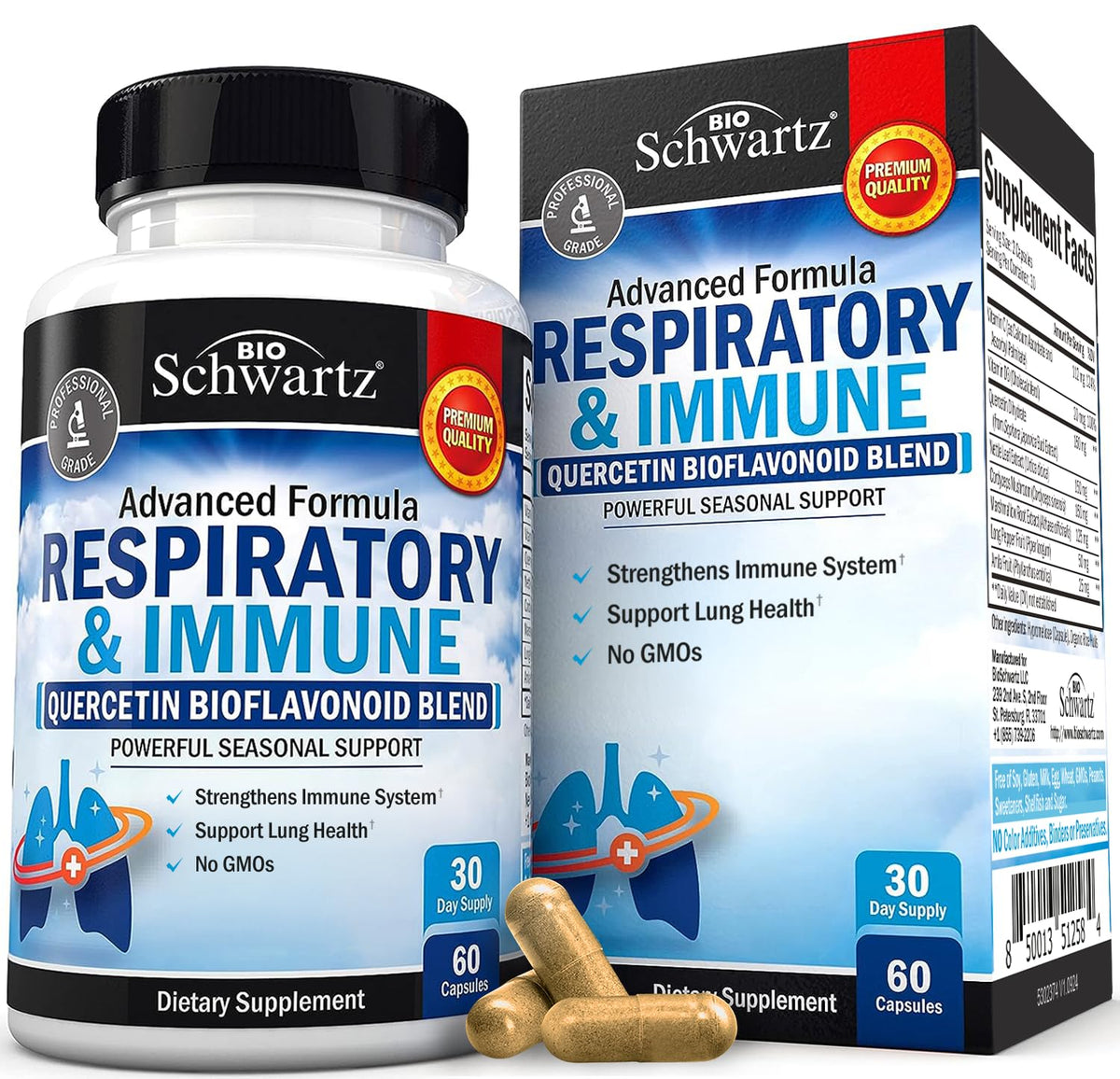 BioSchwartz Lung Detox Respiratory & Immune Support - 60 Capsules