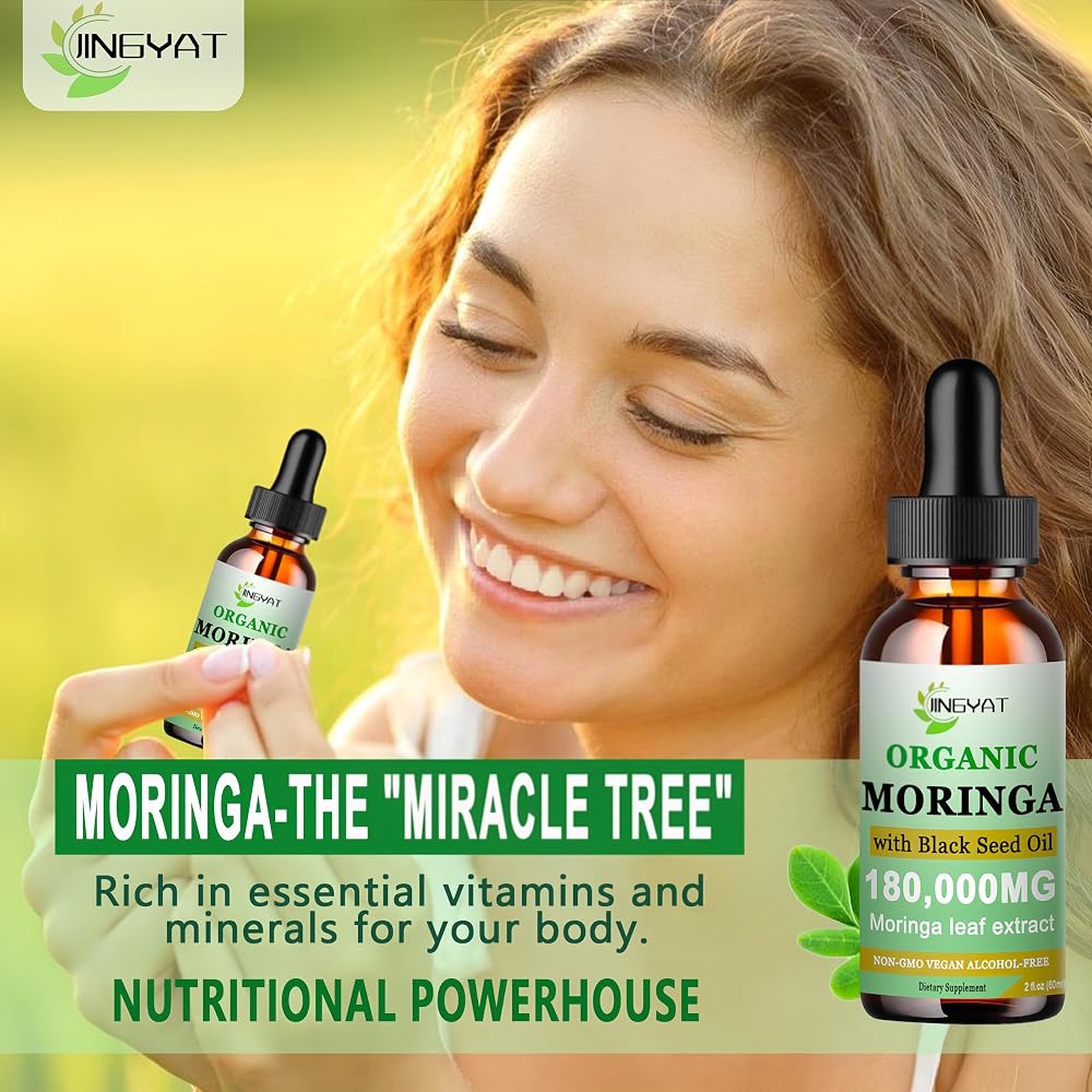 JINGYAT Organic Moringa Liquid Drops with Black Seed Oil - 2 Fl Oz - image 5
