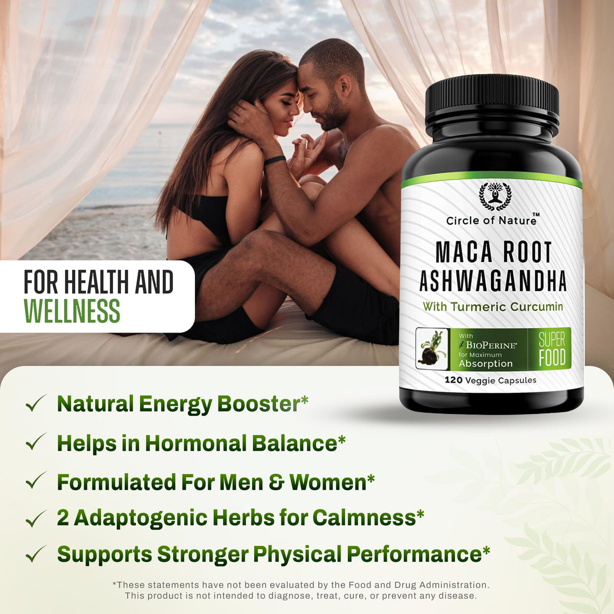 Circle of Nature Maca Root Ashwagandha Capsules - 120 Capsules - image 2