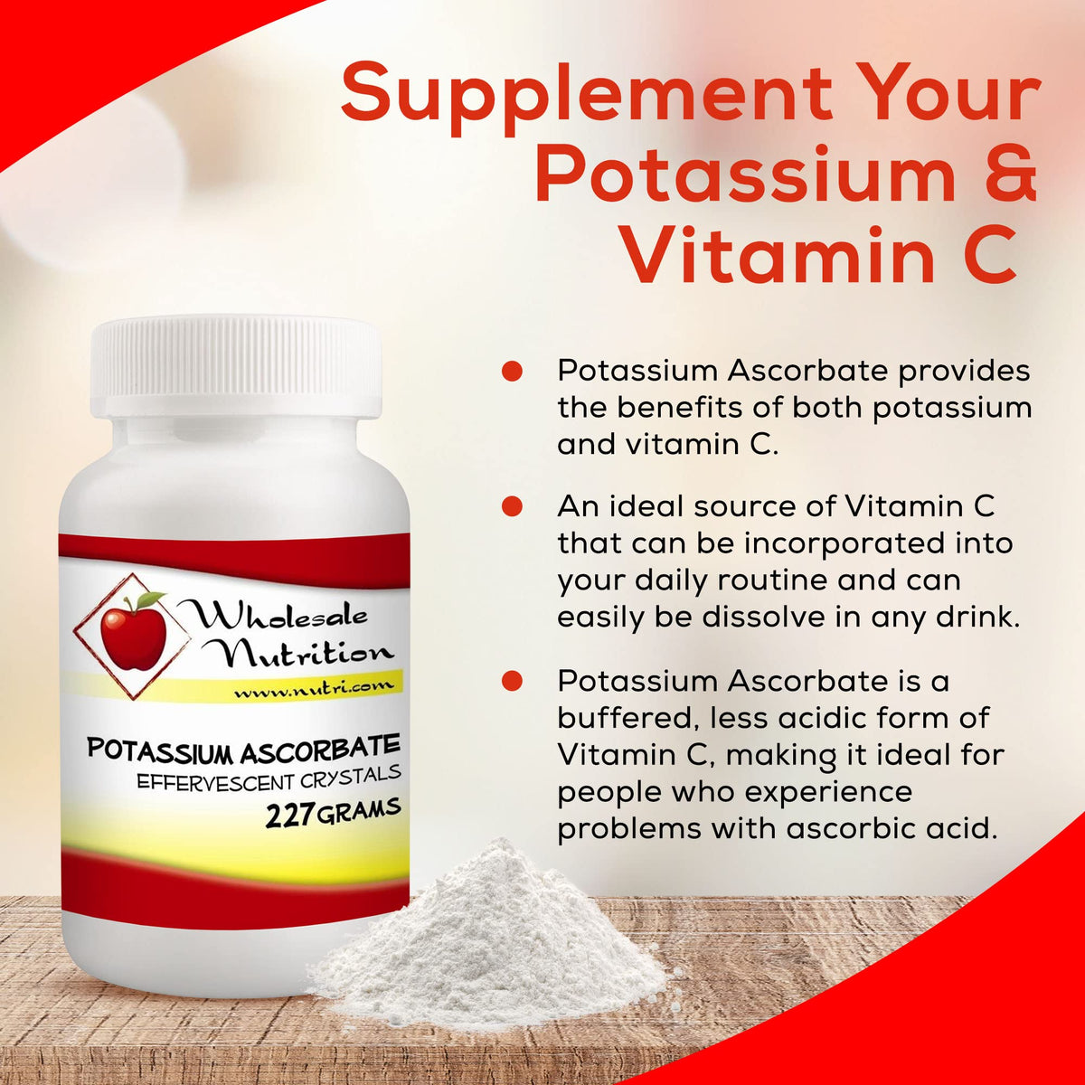 Wholesale Nutrition Potassium Ascorbate Vitamin C Powder - 227g - image 2