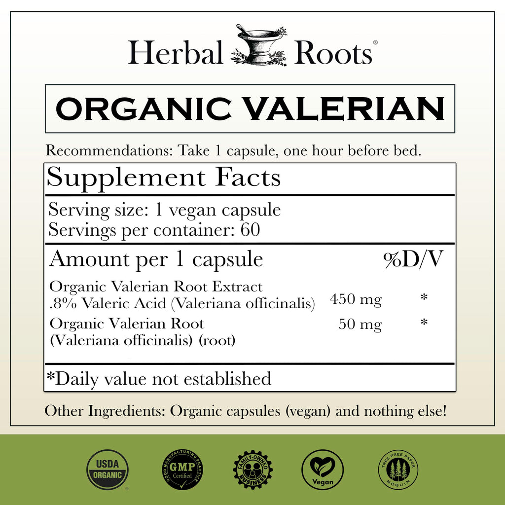 Herbal Roots Valerian Root Capsules for Sleep - 60 Vegan Capsules - image 2