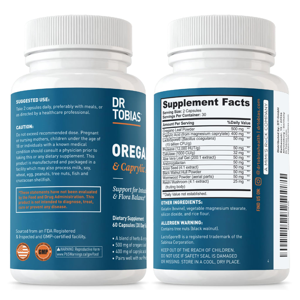 Dr. Tobias Dr.Tobias capsules oregano aprylic blend intestinal health