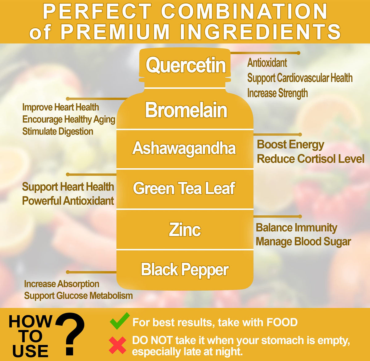 Vital Herbal Quercetin Complex with Zinc & Bromelain - 150 Capsules - image 5