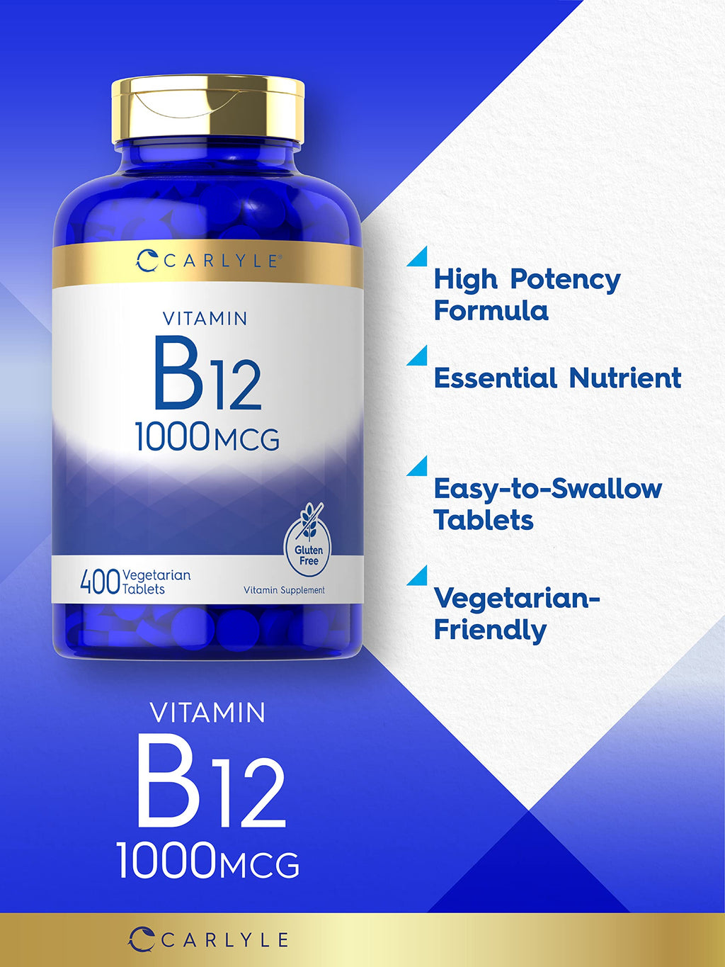 Carlyle Vitamin B12 1000 mcg - 400 Tablets - image 3