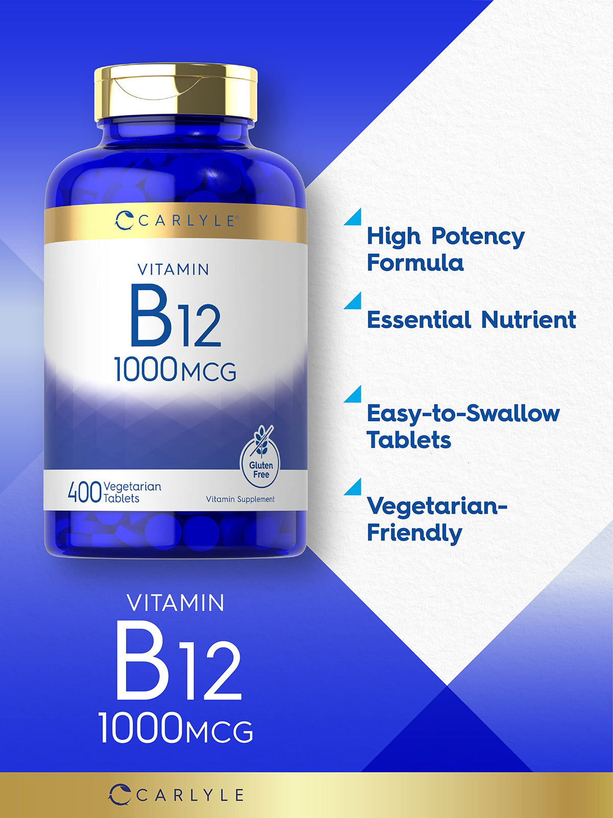 Carlyle Vitamin B12 1000 mcg - 400 Tablets - image 3