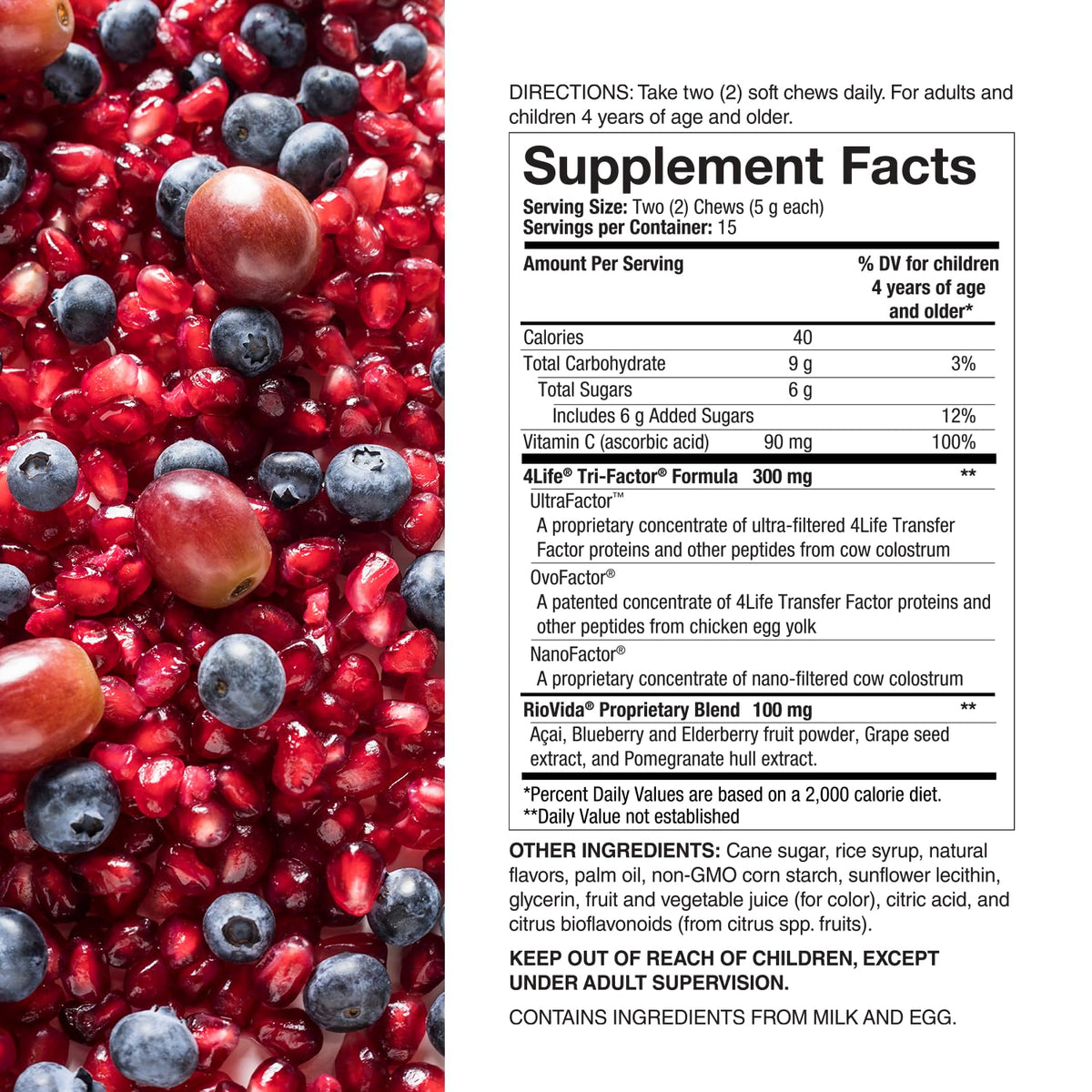4Life RioVida Chews Berry Immune Support with Vitamin C - 30 Chews - image 2