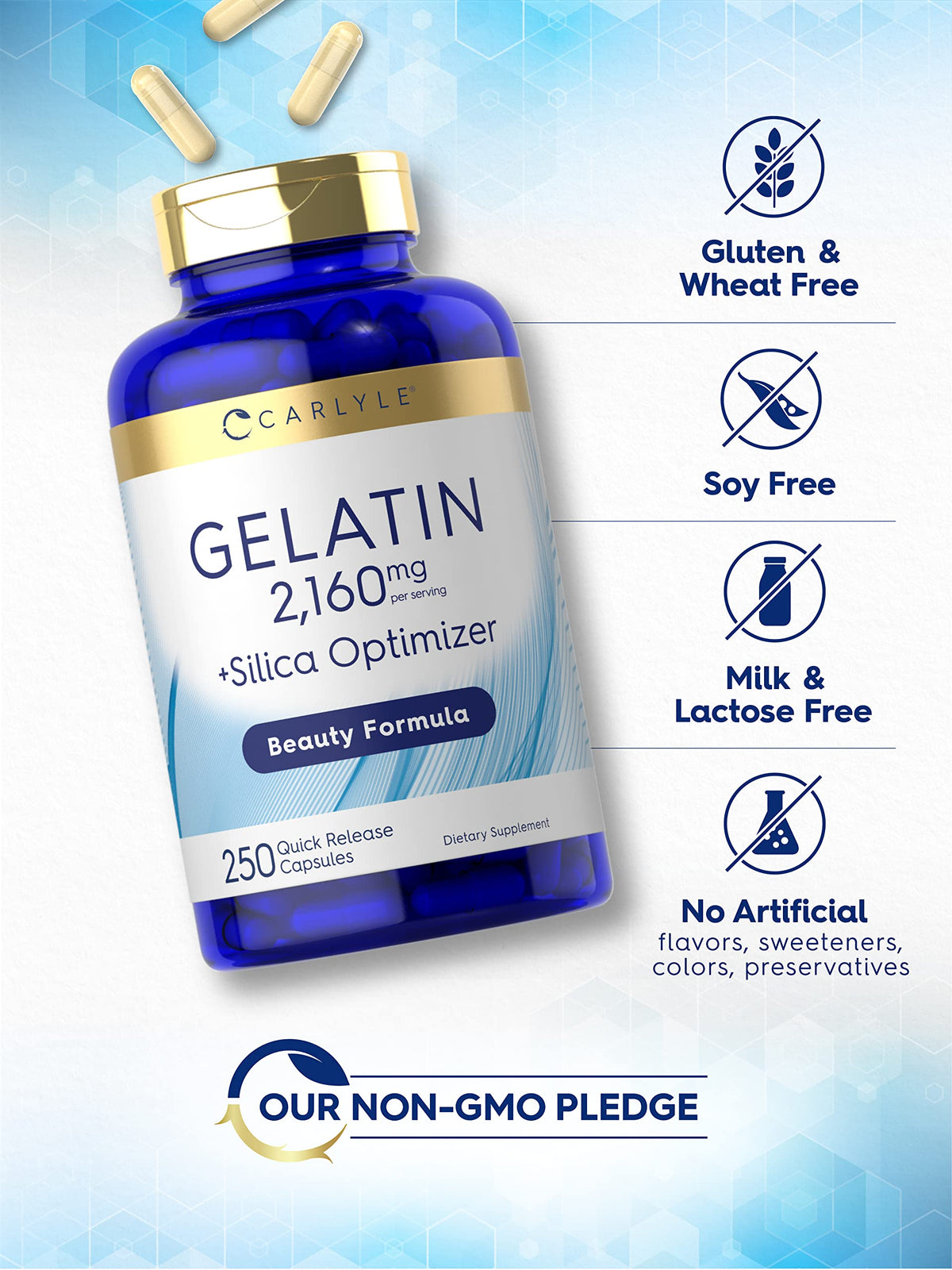 Carlyle Gelatin Capsules with Silica Optimizer - 250 Count - image 4