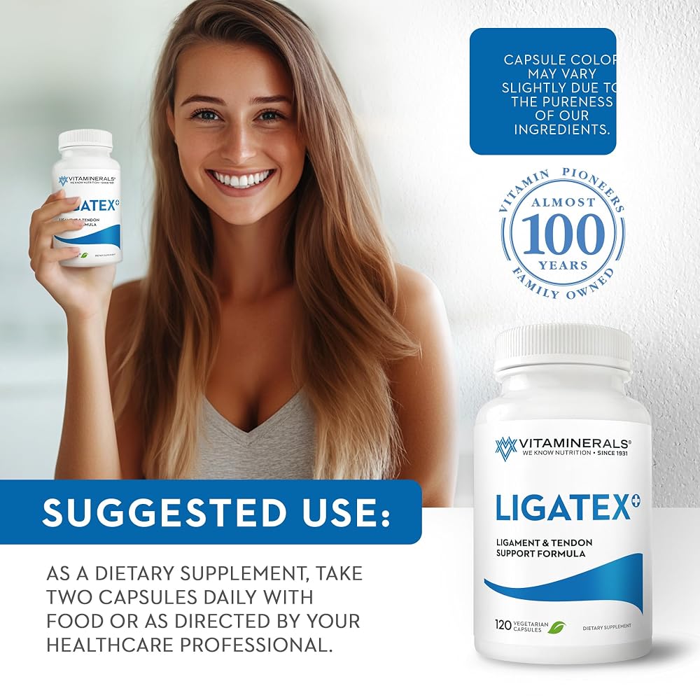Vitaminerals 18 Ligatex Plus Ligament & Tendon Support - 120 Vegetarian Capsules - image 6