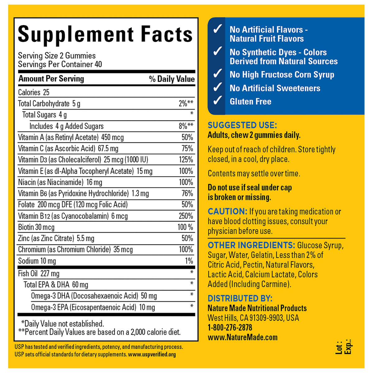 Nature Made Men's Multivitamin + Omega-3 Gummies