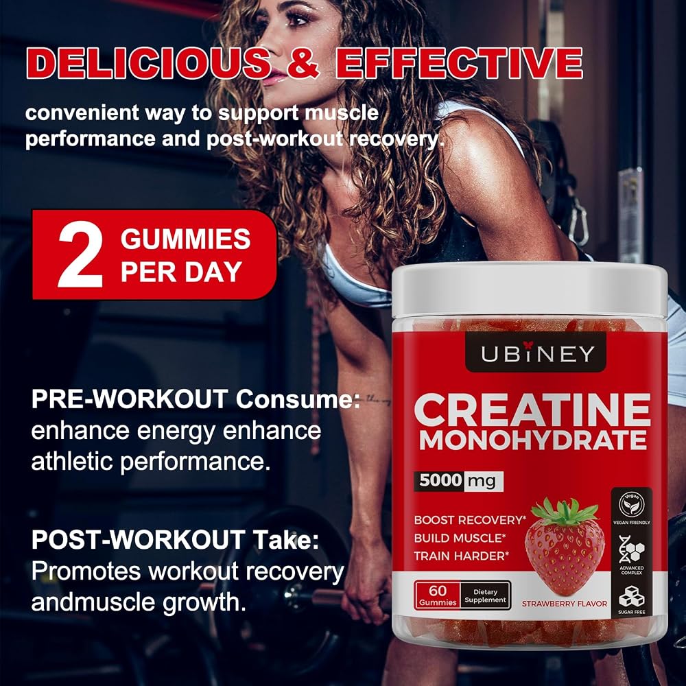 Ubiney Creatine Monohydrate Gummies 5000mg - 120 Gummies - image 2