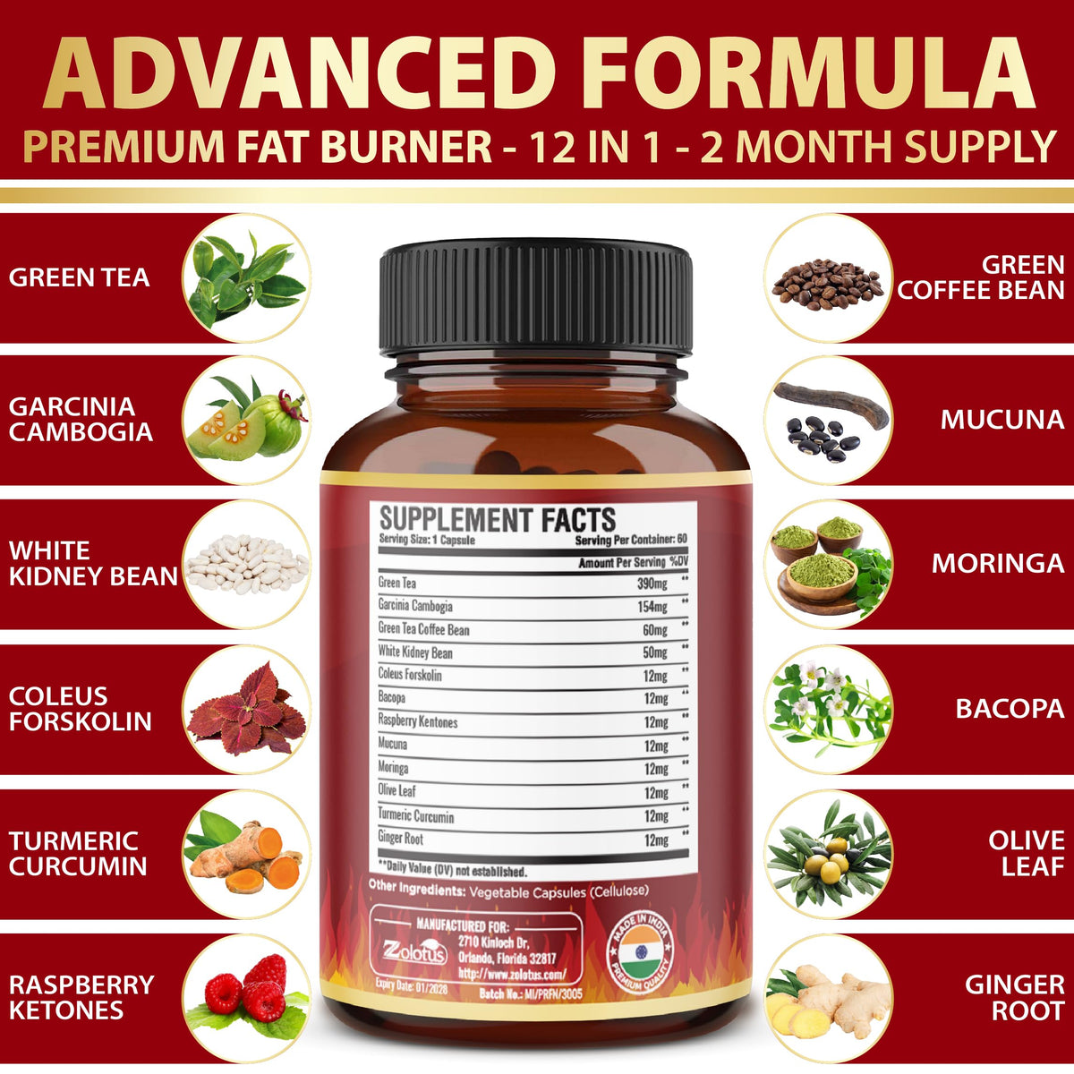 Zolotus Weight Loss Pills for Women Metabolism Booster - 120 Capsules - image 4