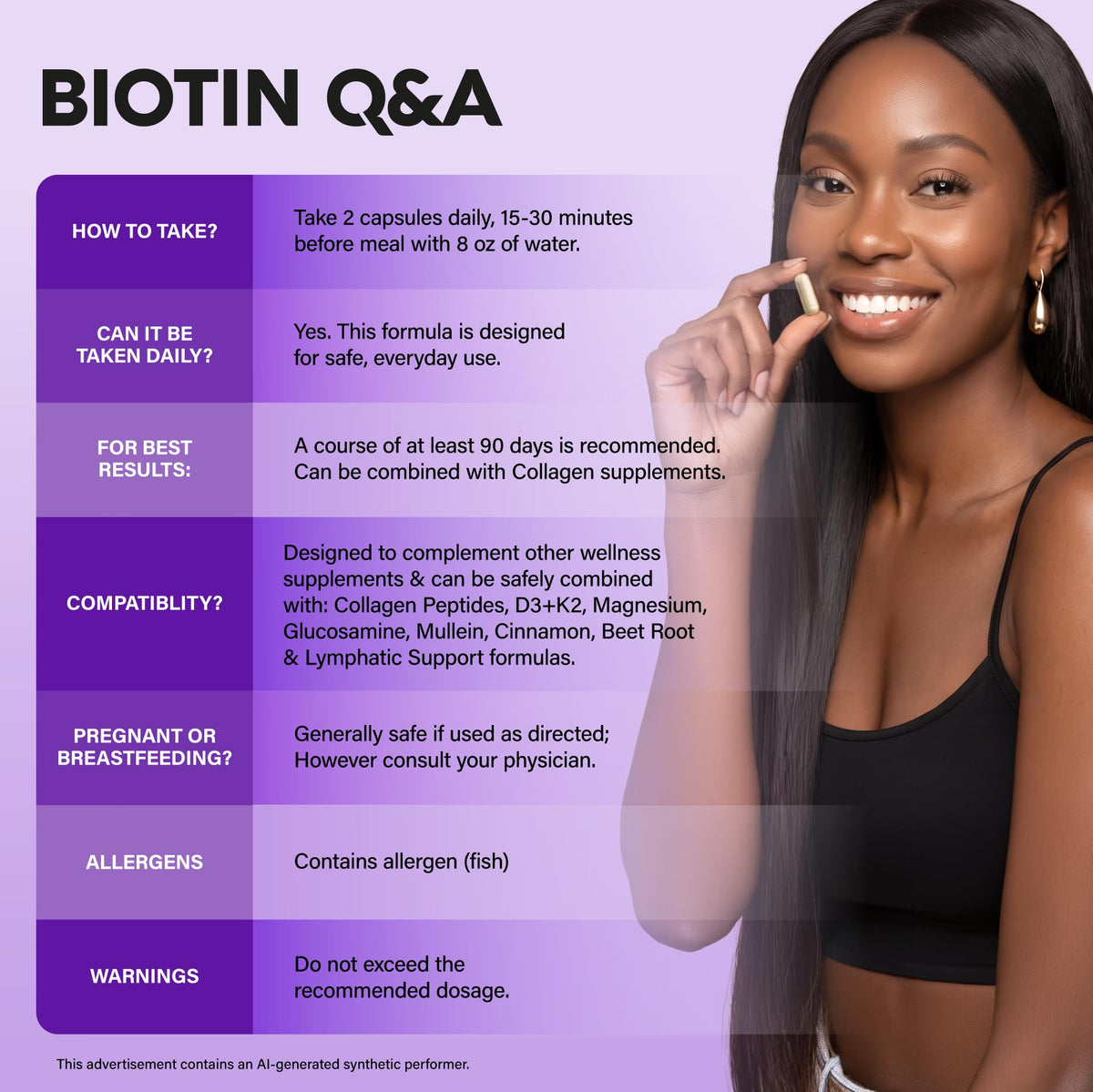 NUTRAHARMONY Biotin Collagen Keratin B-Complex - 60 Capsules - image 10