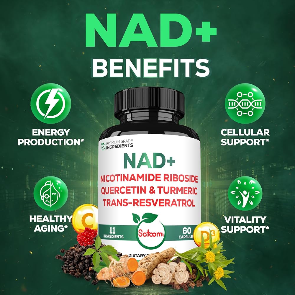 Satoomi NAD Nicotinamide Riboside Resveratrol Supplement - 60 Capsules - image 5