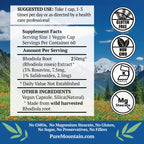 Pure Mountain Botanicals Rhodiola Rosea 250mg - 60 Vegetarian Capsules - image 2