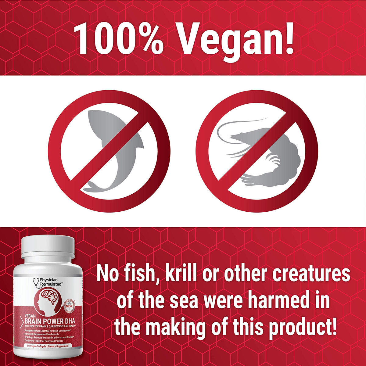 Physician Formulated Vegan DHA Omega 3 Brain Support - 60 Softgels - image 5