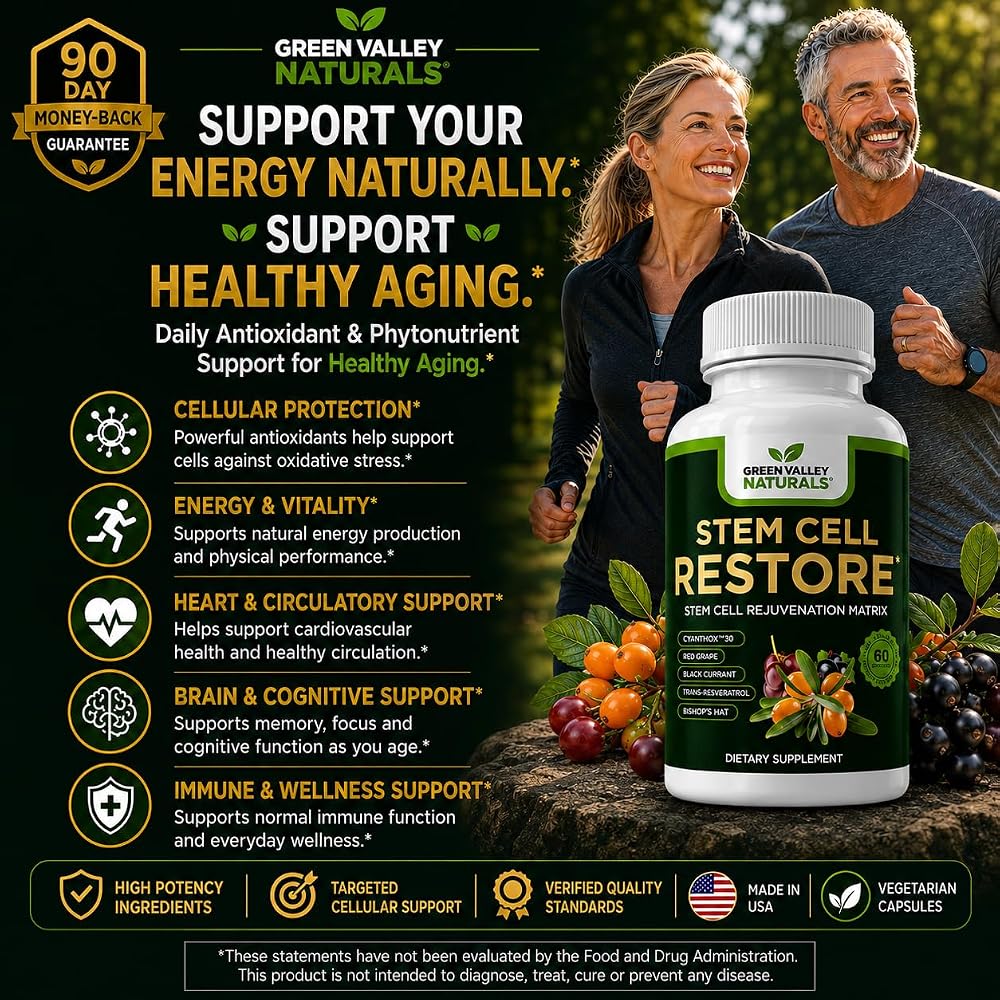 Green Valley Naturals Stem Cell Restore Antioxidant - 60 Vegetarian Capsules - image 5