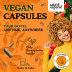 Wild & Organic Sarsaparilla Root 1000mg Capsules - Skin & Detox