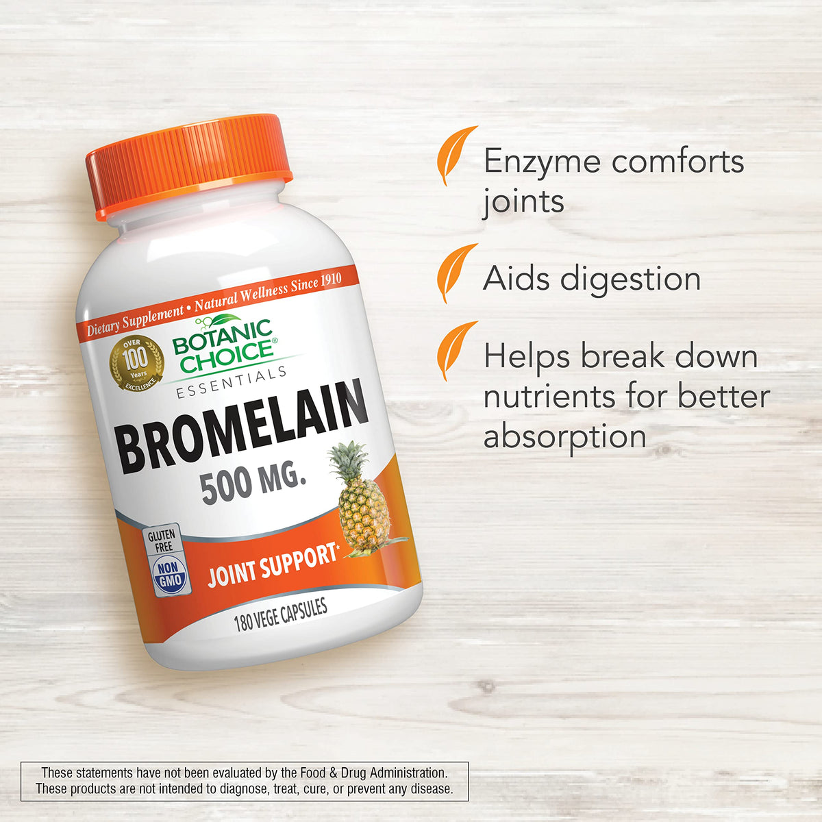 Botanic Choice Bromelain 500 mg - 180 Capsules - image 3