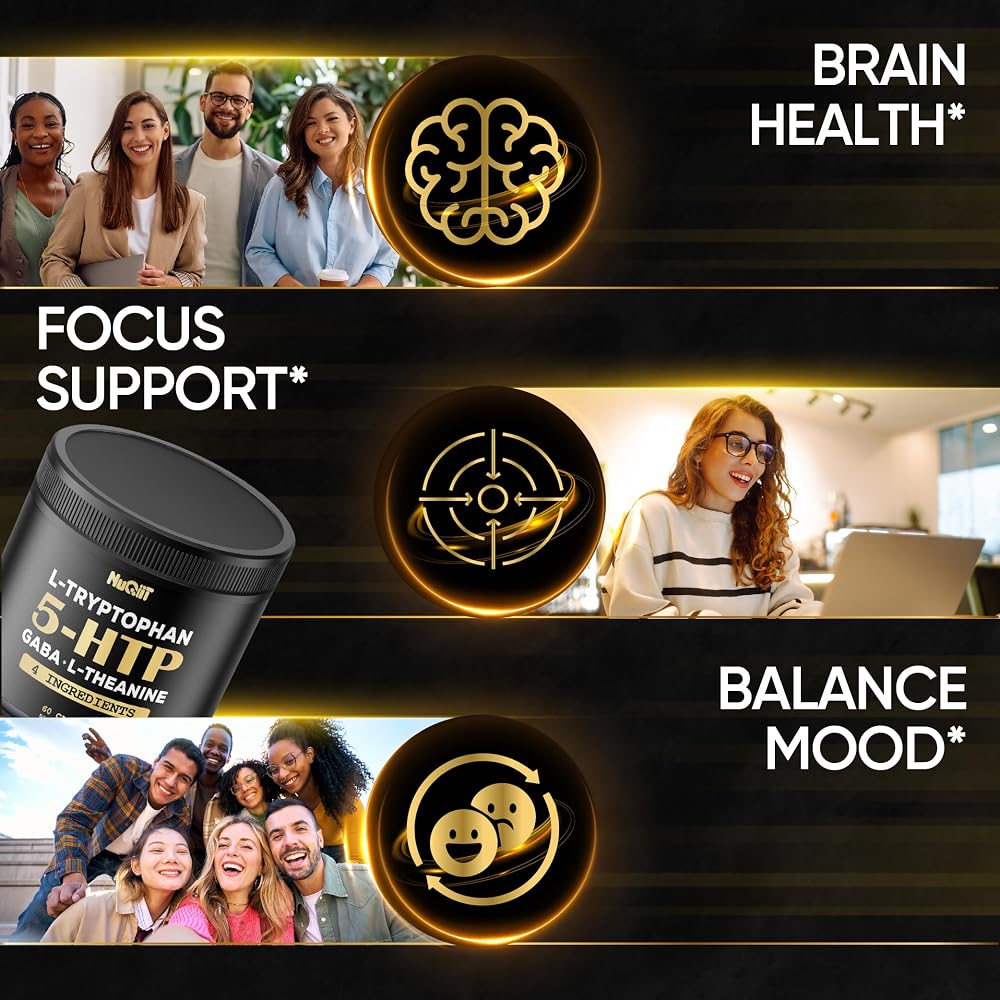 NUQIIT 5-HTP 200mg with GABA & L-Theanine - 60 Capsules - image 3