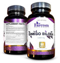 Farcom Ginkgo Biloba 120mg Vegetarian Capsules Brain Support - 60 Capsules