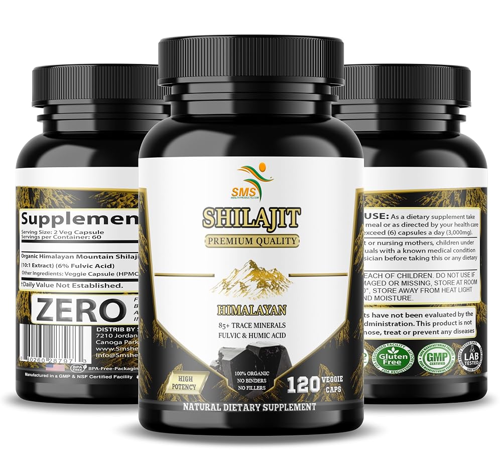 SMSHEALTHPRODUCTS.com Shilajit Pure Himalayan Capsules - 120 Count - image 9