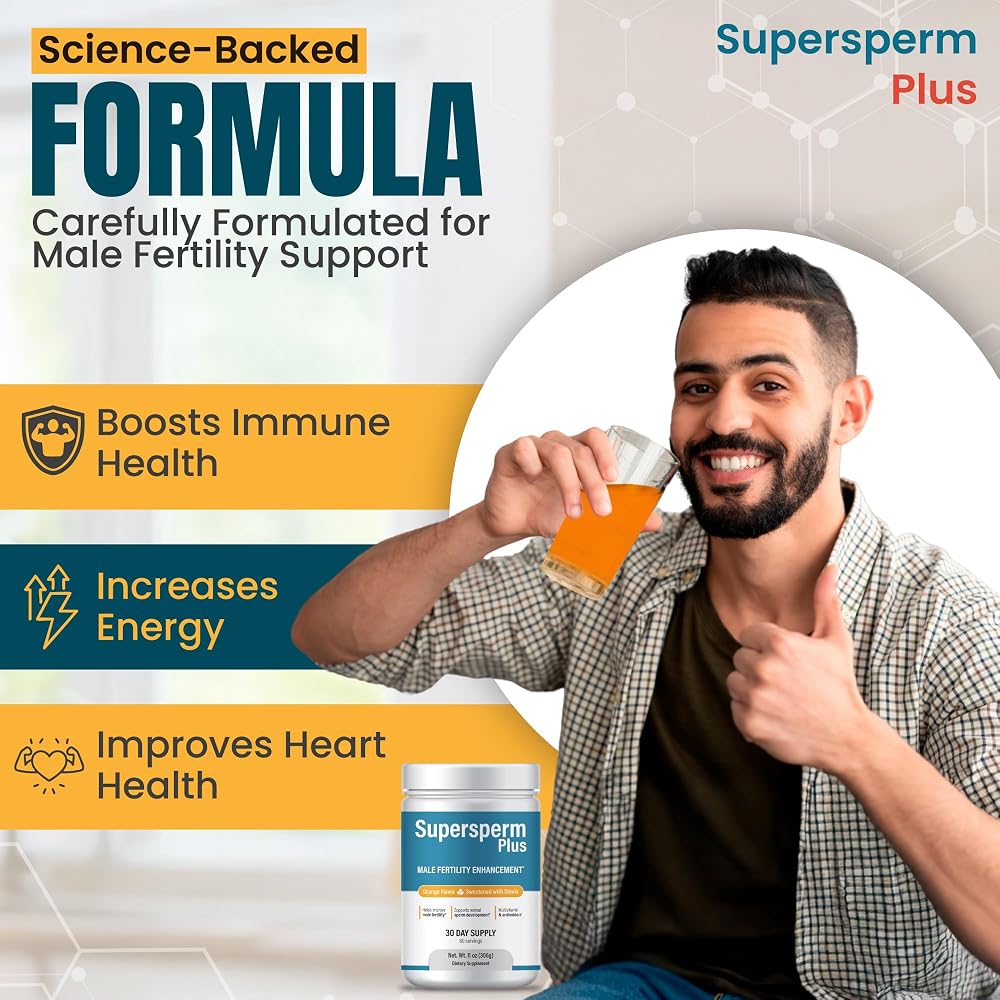 Supersperm Plus Male Fertility Supplement Powder - 10.5 oz - image 3