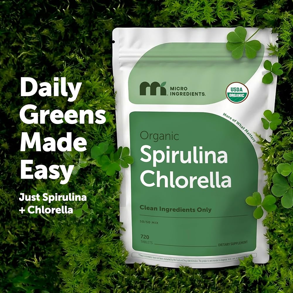 Micro Ingredients Organic Spirulina Chlorella Tablets - 720 Count - image 5