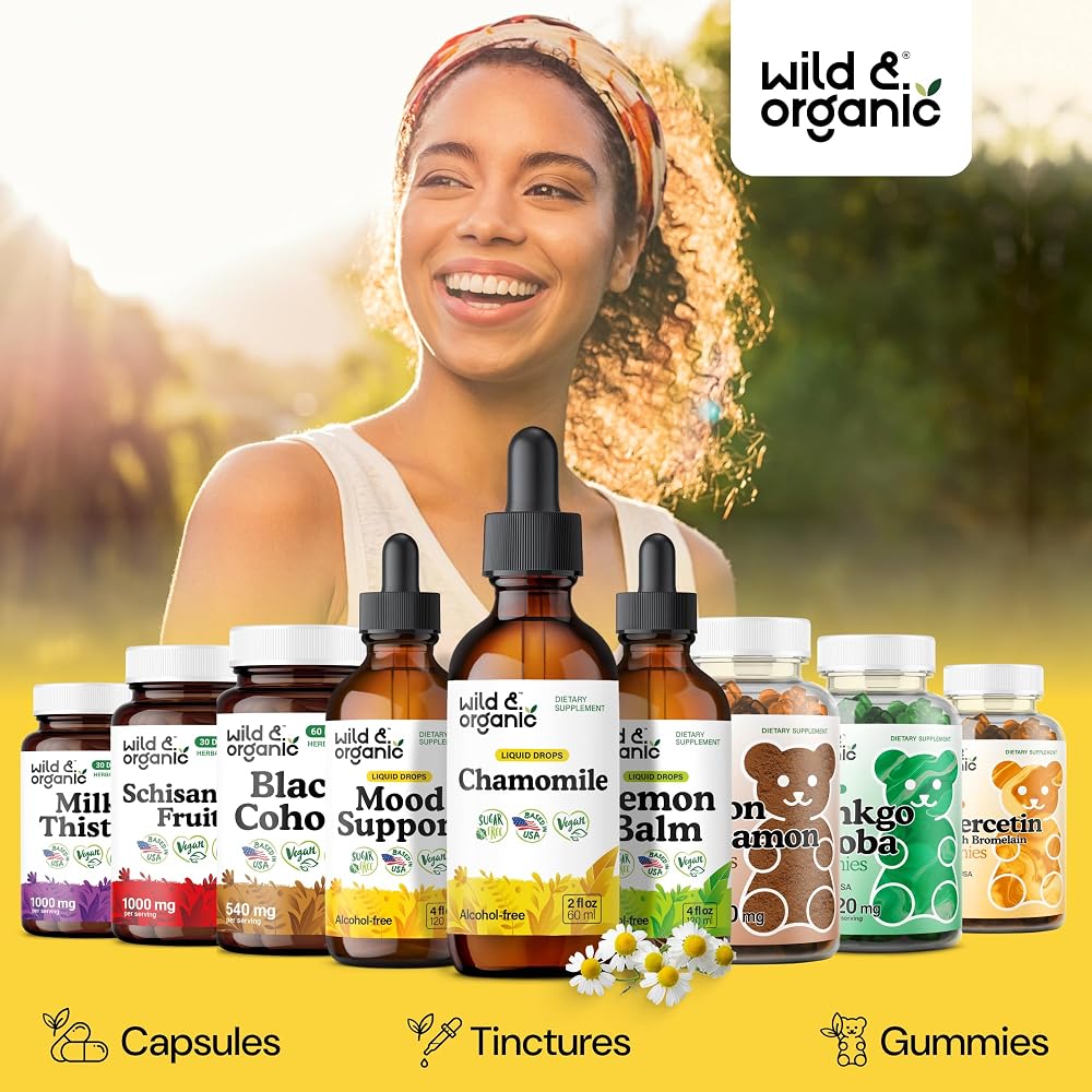 Wild & Organic Chamomile Flower Supplement - Organic Chamomile Liquid