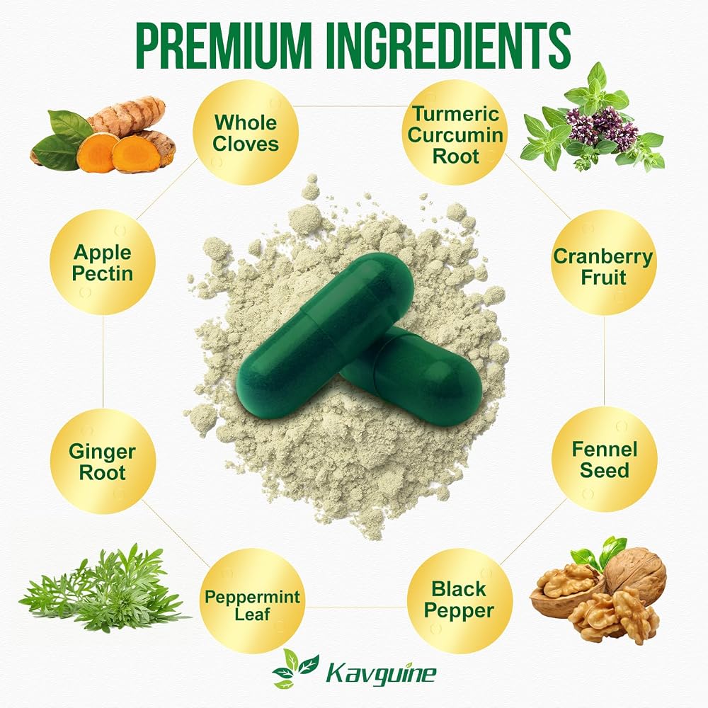 Kavguine 10 in 1 Wormwood Capsules Digestive Support - 90 Capsules - image 4