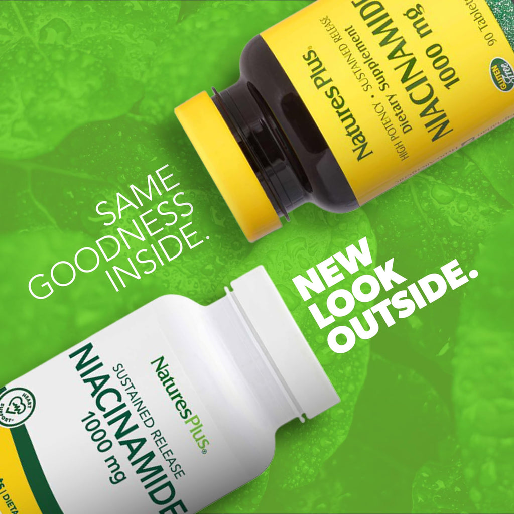NaturesPlus Niacinamide Sustained Release 1000 mg - 90 Tablets - image 2