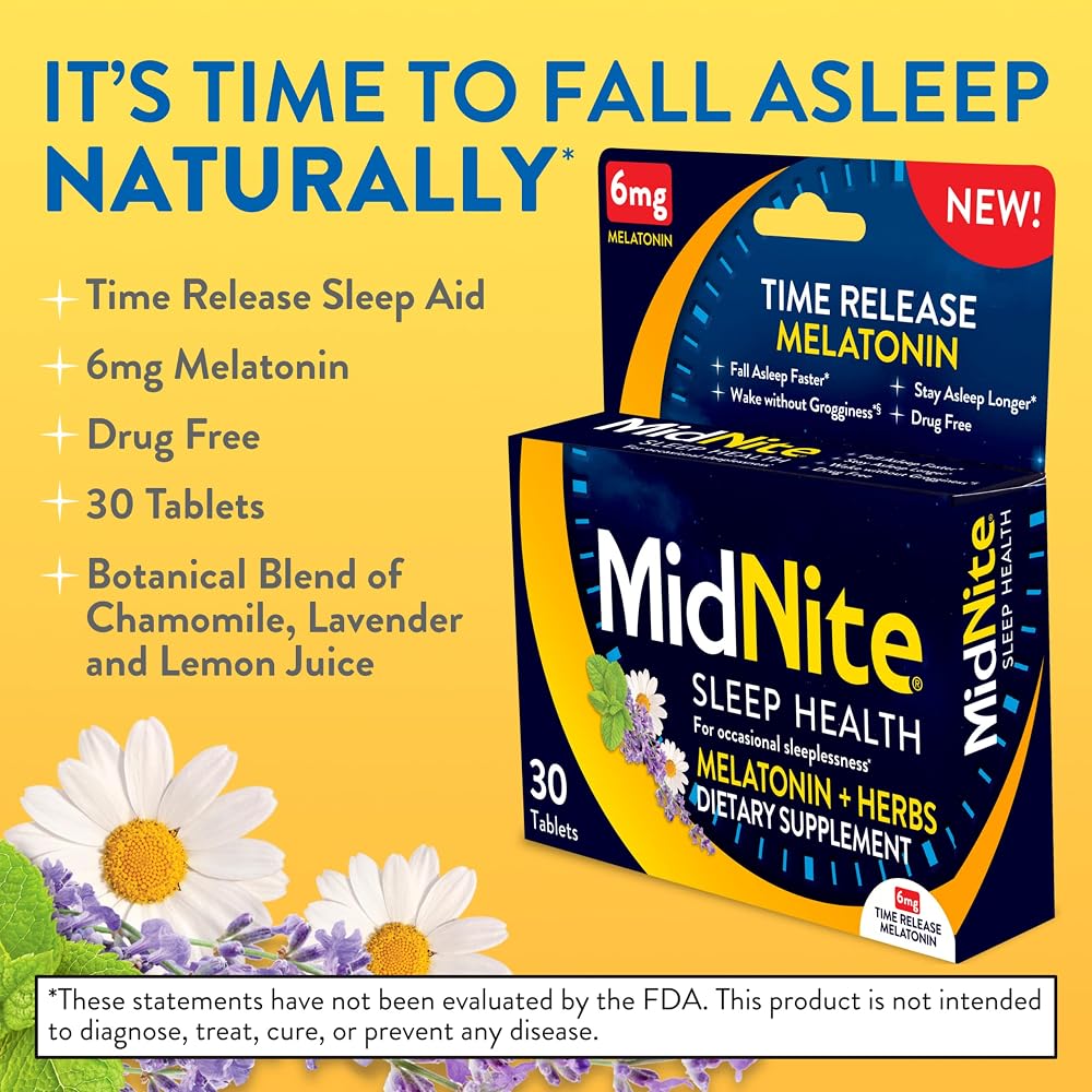 MidNite Time Release 6mg & 1.5mg Melatonin Sleep Aid Bundle - 60 Tablets - image 3