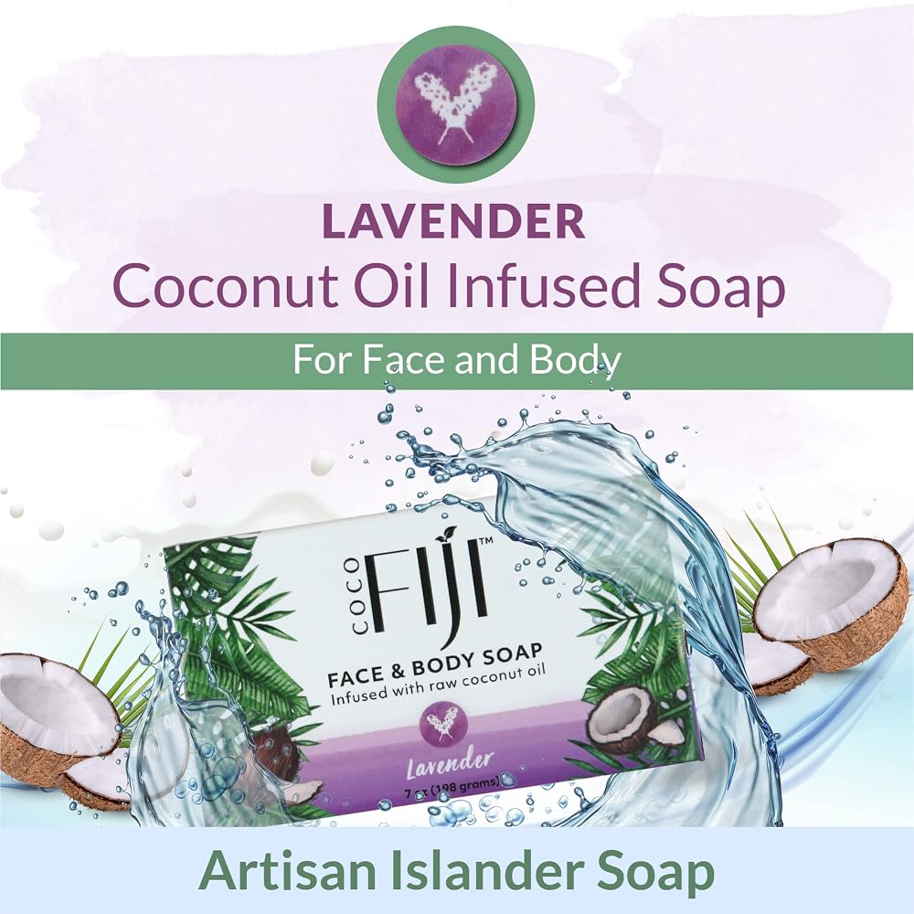 Organic Fiji Coco Fiji Soap Bar with Coconut Oil & Lavender - 2 Pack - image 4