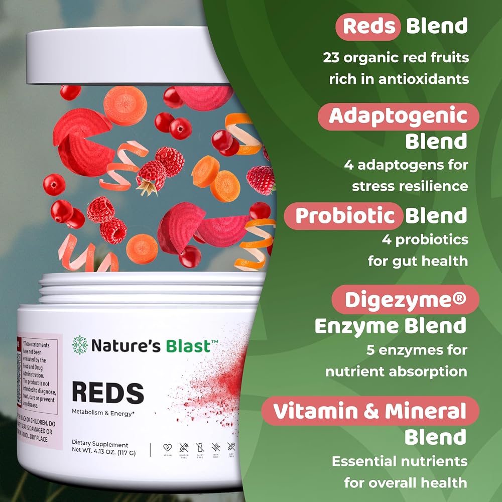 NATURES BLAST Reds Superfood Powder for Metabolism and Energy - 4.13 oz - image 4