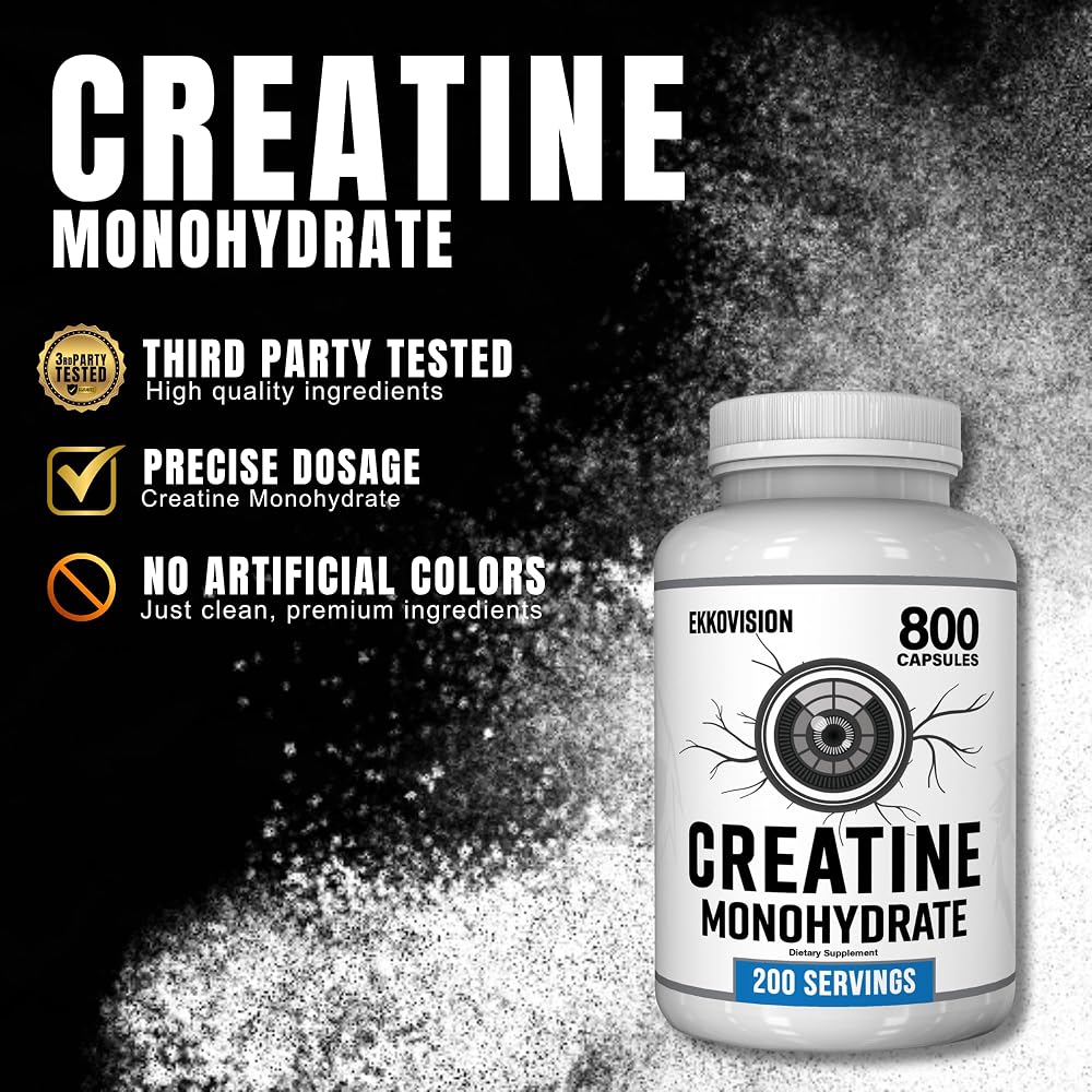 Ekkovision Creatine Monohydrate Capsules - 200 Servings - image 4