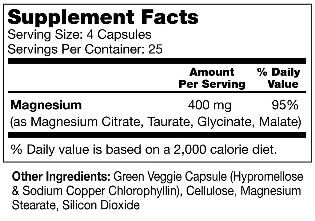 Health by Principle Magnesium Complex 4 Types - 100 Capsules - image 2