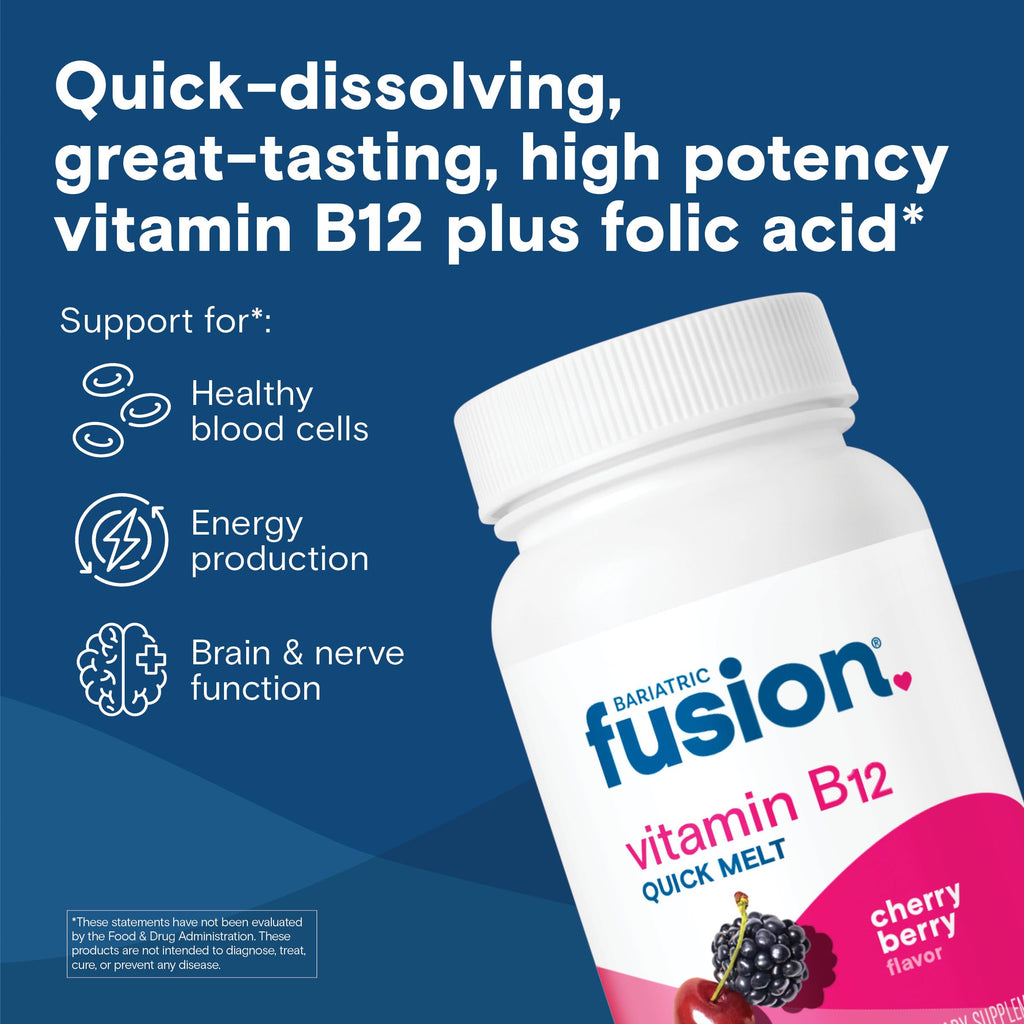 Bariatric Fusion Vitamin B12 1,000mcg Cherry Berry Quick Melts - 90 Tablets - image 2