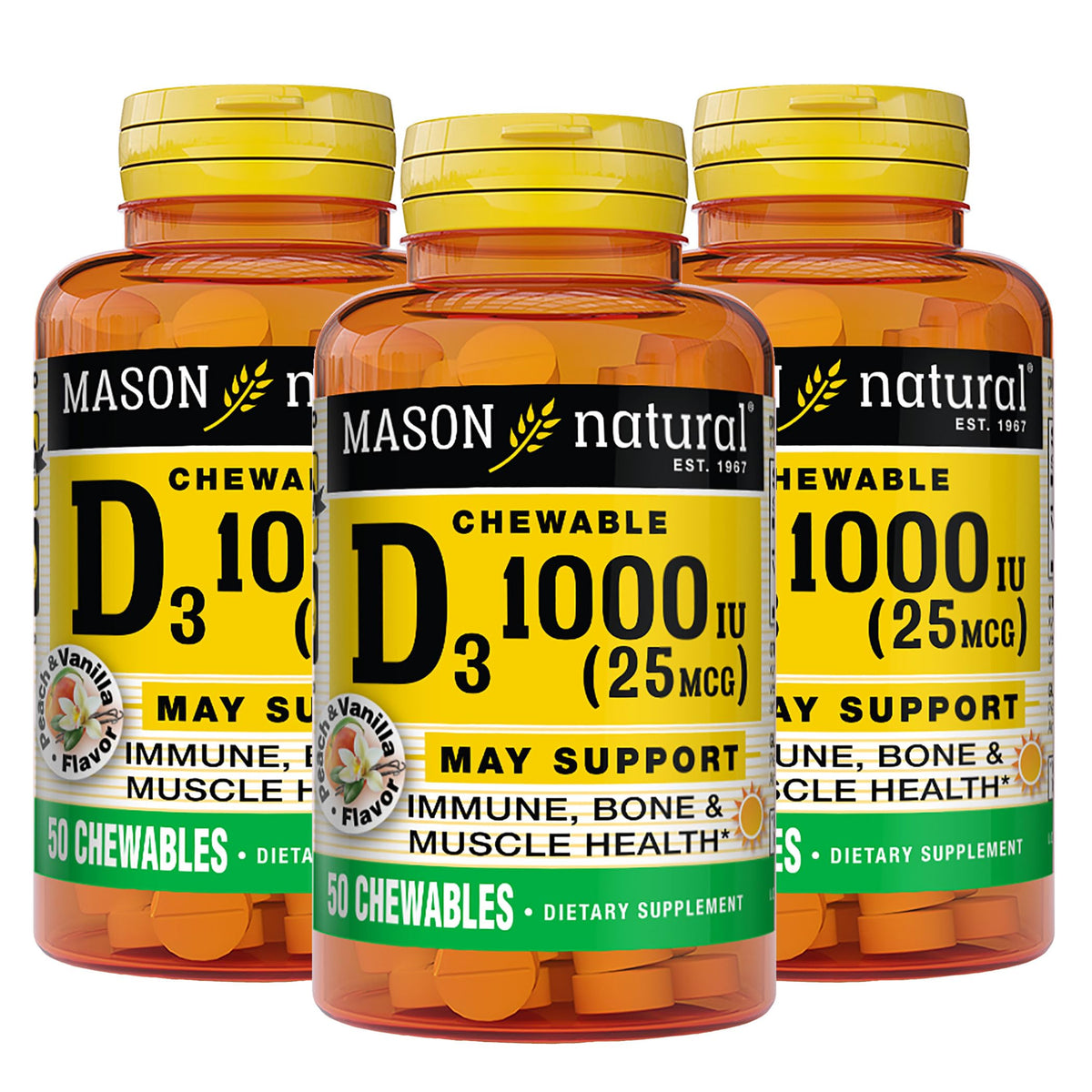 MASON NATURAL Vitamin D3 1000 IU Chewables - 150 Count