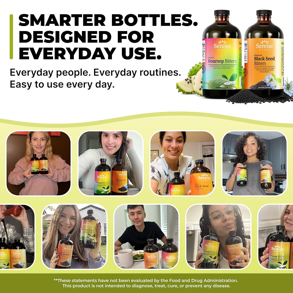 Serene Herbs Soursop Bitters Liquid & Black Seed Bundle