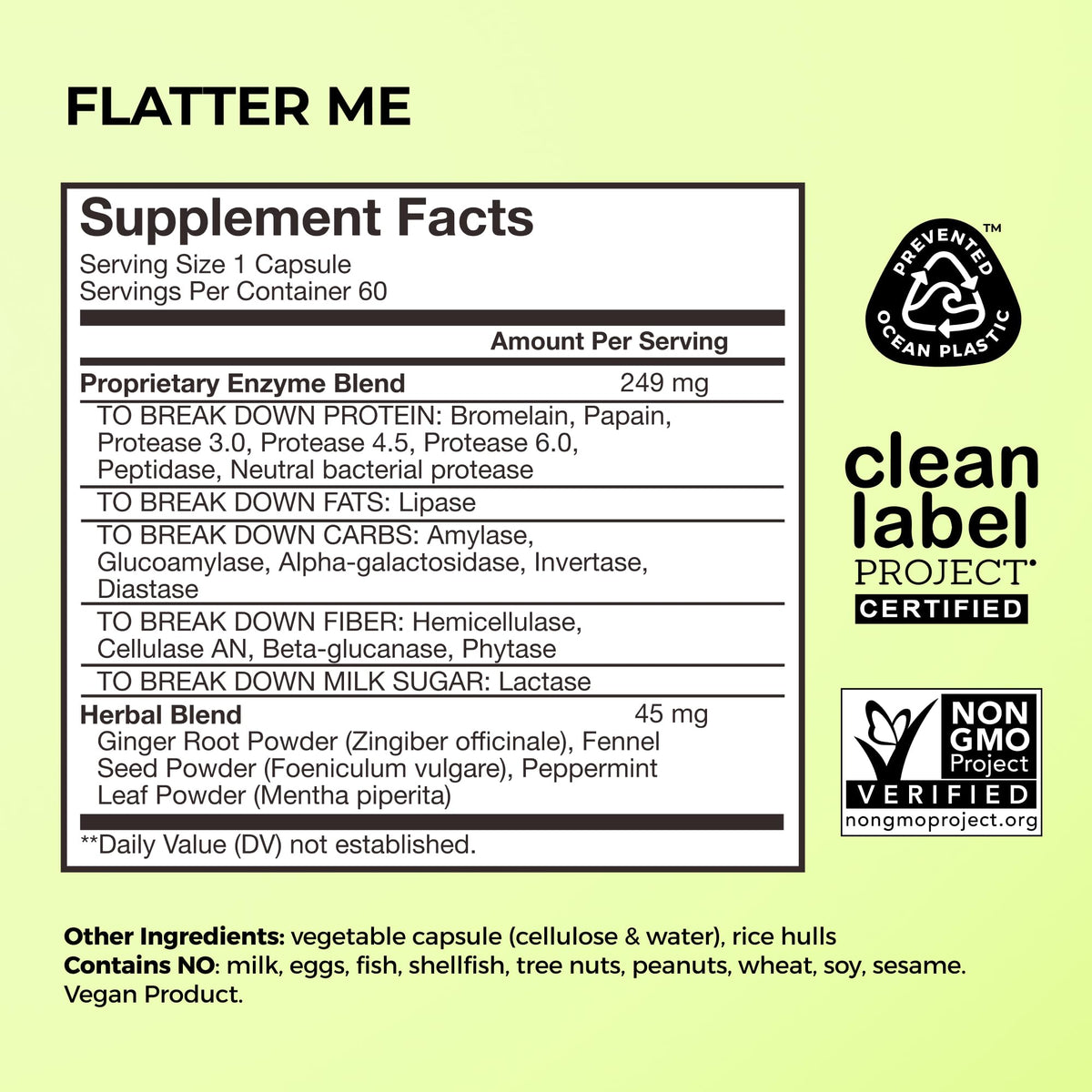 HUM Flatter Me Digestive Enzymes for Bloating Support - 60 Capsules - image 2