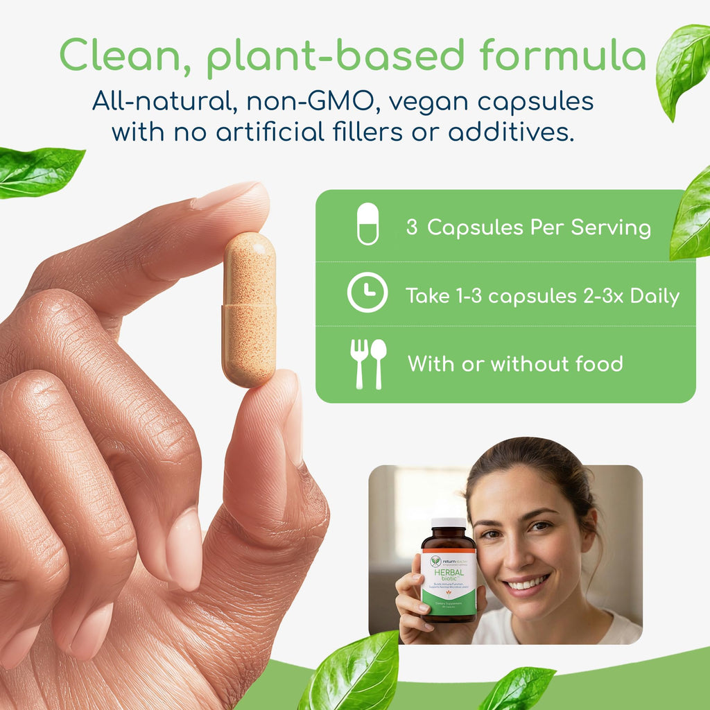 Return Healthy Herbal Biotic Immune Support - 120 Capsules - image 7