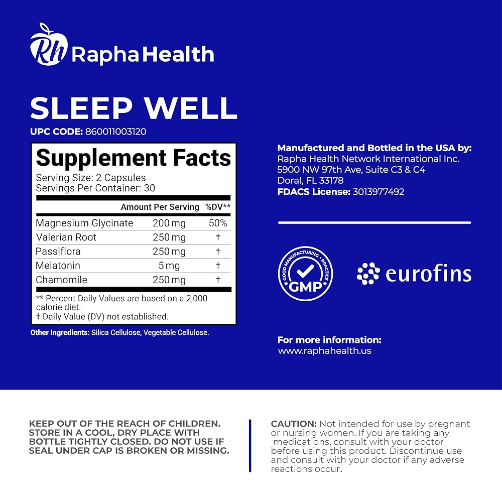 RAPHA HEALTH Sleep Well Natural Sleep Aid - 60 Capsules - image 5