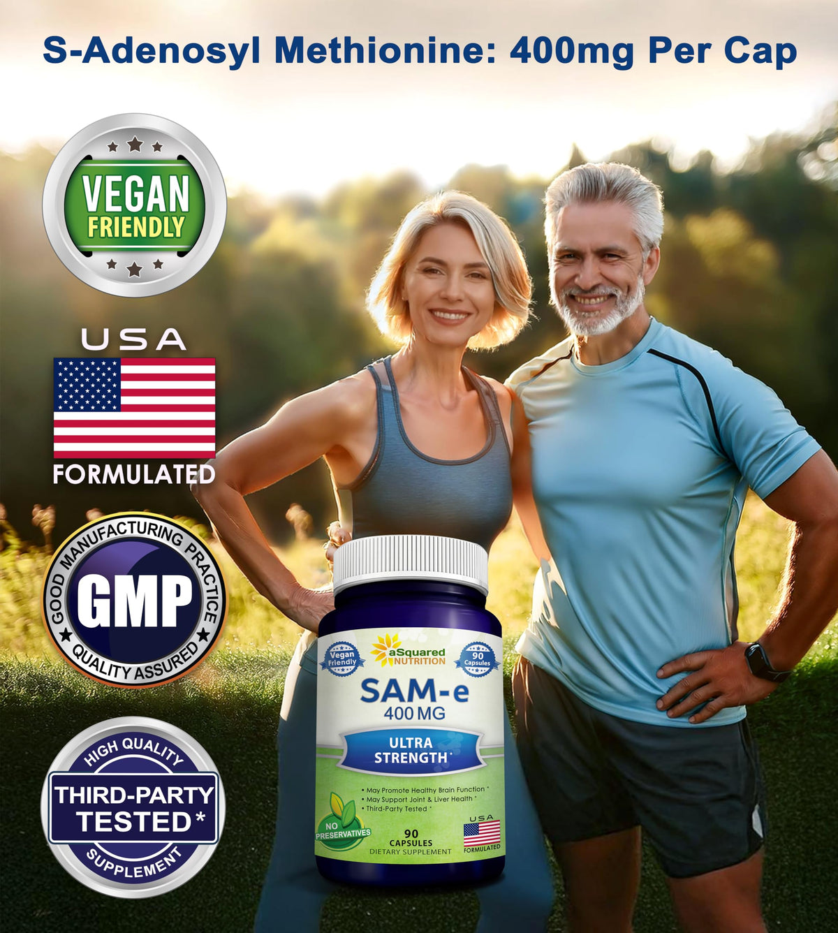 aSquared Nutrition SAM-e 400mg Supplement - 90 Capsules - image 4