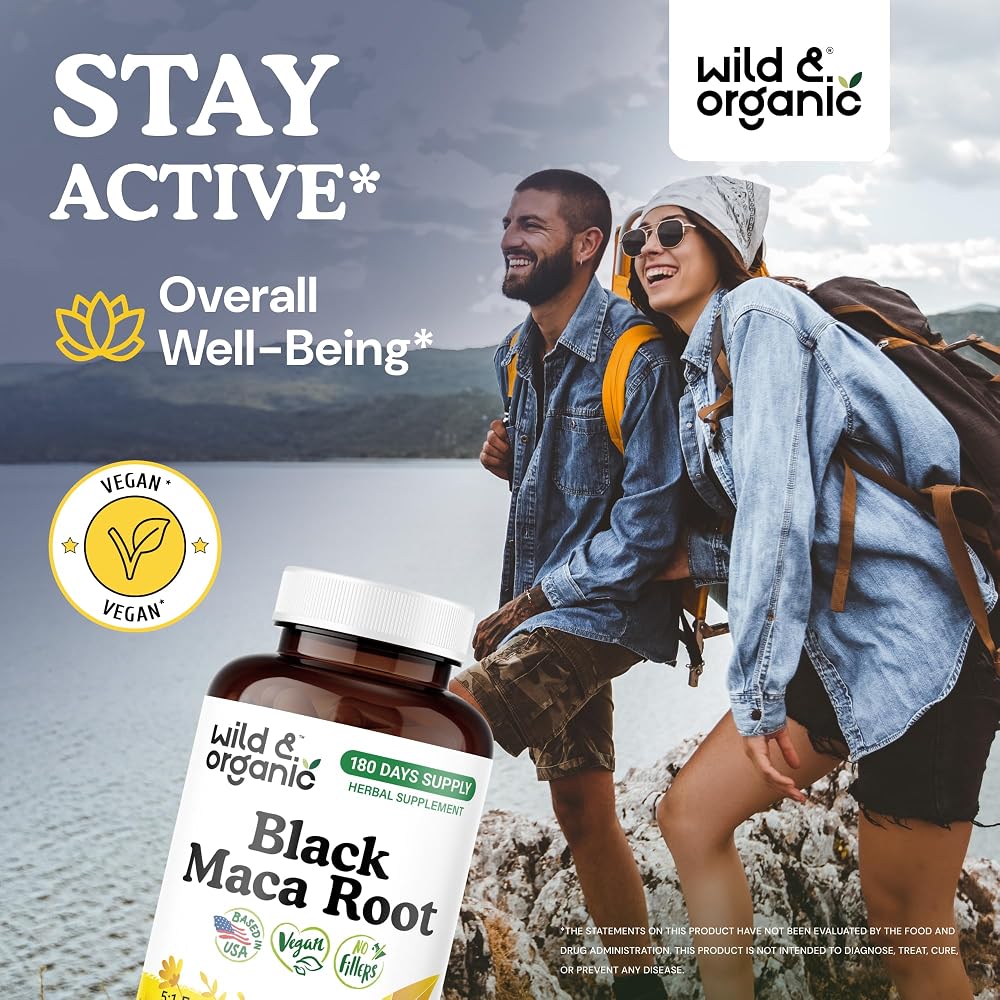 Wild & Organic Black Maca Capsules 500 mg - Overall Support