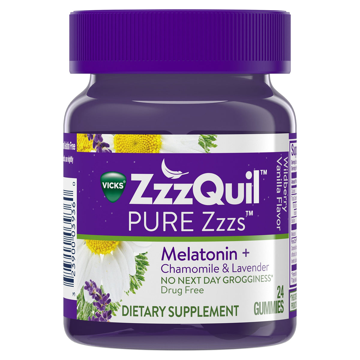 ZzzQuil Pure Zzzs Melatonin Sleep Gummies Chamomile Lavender - 48 Count