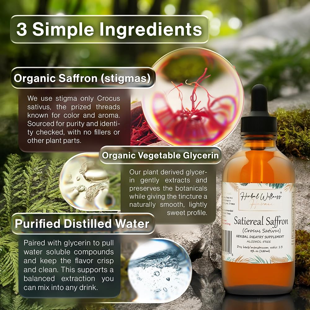 Herbal Wellness Hawaii Saffron Drops Liquid Extract - 4 fl oz - image 2