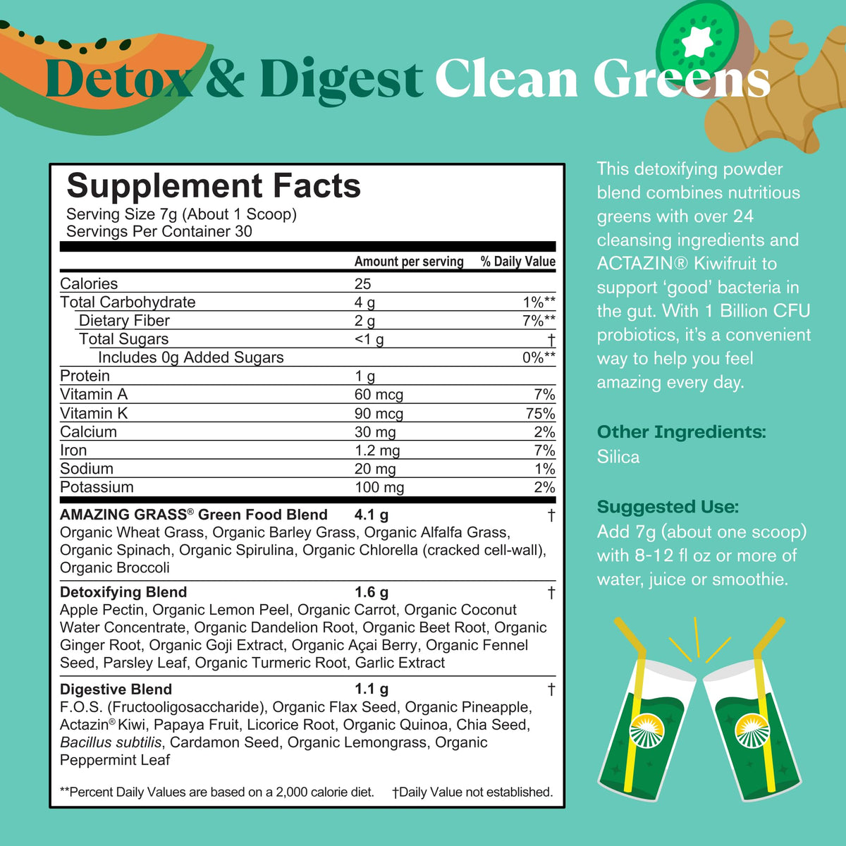 Amazing Grass Greens Blend Detox and Digest Clean Greens, 30 Servings - image 4