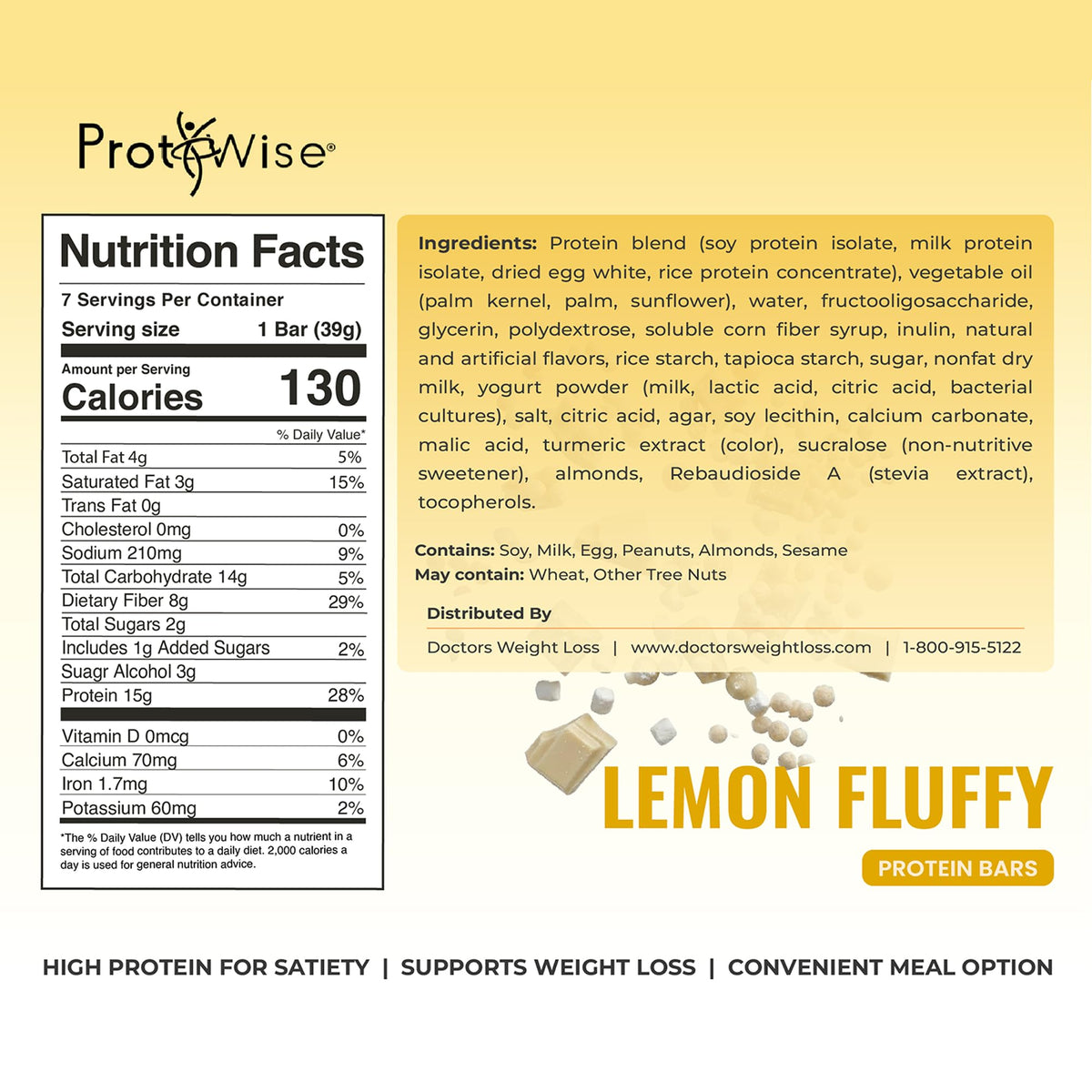 ProtiWise Lemon Fluffy High Protein Bars - 7 Count - image 2