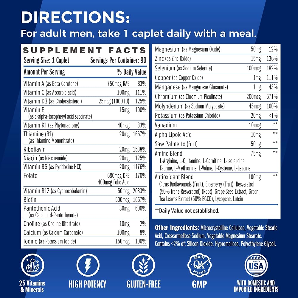Vitamin World Ultra 360 Men's Multivitamin One Daily - 90 Caplets - image 2