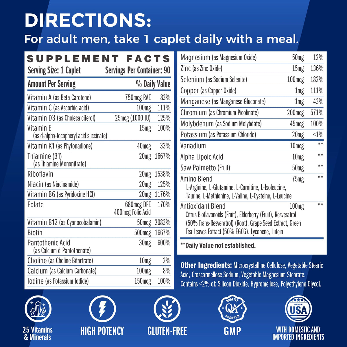 Vitamin World Ultra 360 Men's Multivitamin One Daily - 90 Caplets - image 2
